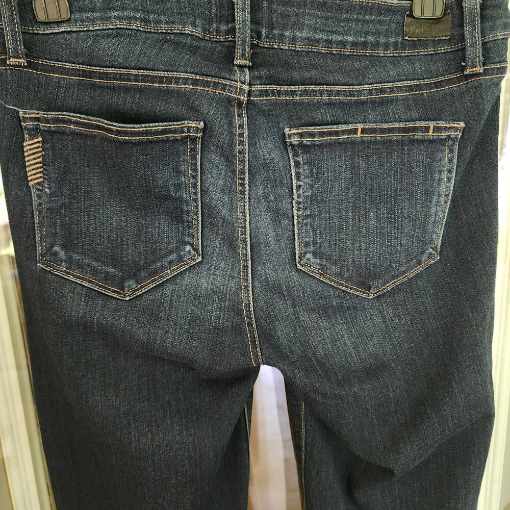 PAIGE Size 29 Leggy Ultra Skinny Dark Wash Denim Blue Jeans - Picture 4 of 11